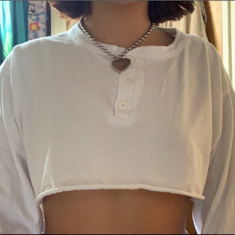 brandy long white sleeve top